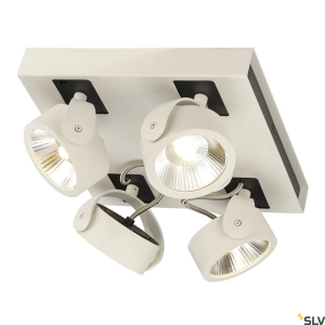 Lampa sufitowa techniczna białe reflektory SLV 1000136 Kalu LED 60W 3000K 60stopni Ściemnialna fazowo 28cm