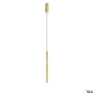 Smukła złota cylindryczna lampa wisząca SLV 1002172 Helia LED 9,2W 3000K CRI90 40stopni 3cm x 60cm ściemnialna fazowo