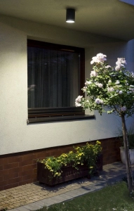 Popielata zewnętrzna lampa sufitowa SU-MA 7004 DG Adela GU10 IP54 14cm x 10,8cm