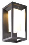 Lampa ogrodowa ścienna kinkiet na elewację prostokątny sześcian z czarną metalową ramą Mantra 7086 Meribel LED 2,5W 3000K 29cm
