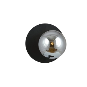 Lampa ścienna kinkiet okrągły talerz z kulą Emibig 1186/K1 Oslo K1 Black/Grafit 1xE14 