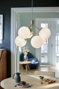 Lampa Wisząca Szklane Kule Nordlux 2112163035 Ivona 6xE27 62cm x 244cm Mosiądz