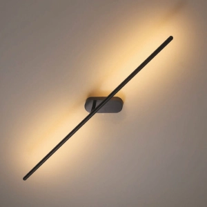 Czarny podłużny obracany kinkiet z mocowaniem na środku Elkim Lighting 6243A1203 Line 243a LED 10W 4000K 90cm