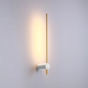 Lampa ścienna złota linia na białym uchwycie Elkim Lighting 646601125 Wand LED 6W 3000K 60cm
