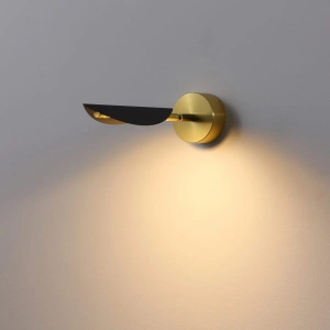 Czarno złoty regulowany kinkiet dekoracyjny Elkim Lighting 639501135 Buket LED 2W 3000K