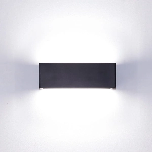 Czarny prostokątny kinkiet światło góra - dół Elkim Lighting 618001203 Lupo LED 2x3W 4000K 18cm