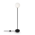Lampa Stojąca Podłogowa Szklana Kula Maytoni MOD013FL-01B Ring E27  25cm x 155cm czarny biały