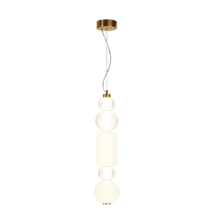 Lampa Wisząca Smukła Podłużna Maytoni P069PL-L35G3K1 Collar LED 35W 1600LM 3000K 14cm x 219cm złoty