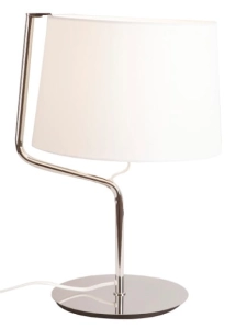 Chromowana lampa stołowa z białym abażurem MaxLight T0030 Chicago E27