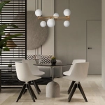 Lampa Wisząca Obręcz z Szklanymi Kulami Maytoni MOD013PL-06BS1 Ring 6xG9 65cm x 178cm złoty biały