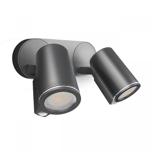 Zewnętrzna lampa ścienna Steinel ST058647 Spot Duo 2xGU10 IP44 Czujnik ruchu zmierzchu antracyt