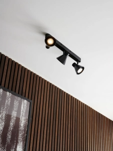 Czarna lampa sufitowa trzy reflektory regulowane punktowe Nordlux 45780103 Eik 3xGU10