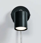 Czarna lampa ścienna regulowana punktowa z kablem i włącznikiem Nordlux 2113251003 Explore GU10