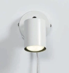 Biała lampa ścienna regulowana punktowa z kablem i włącznikiem Nordlux 2113251001 Explore GU10