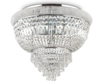 Włoski kaskadowy żyrandol pałacowy z kryształów Ideal Lux 207186 Dubai 6xE14 52cm Chrom