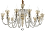 Szklany żyrandol z włoch Ideal Lux 140612 Strauss 12xE14 84cm