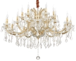 Duży włoski kryształowy żyrandol do willi Ideal Lux 167411 Napoleon 16xE14 96cm złoty
