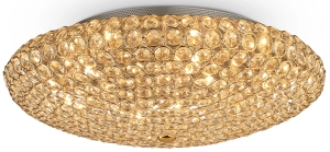 Lampa sufitowa włoski plafon z złotymi kryształami Ideal Lux 073262 King 9xG9 19cm x 53cm