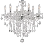 Lampa wisząca kryształowy chromowany włoski żyrandol Ideal Lux 035628 Florian 6xE14 60cm x 120cm