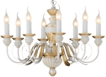 Biało złoty klasyczny włoski masywny żyrandol Ideal Lux 012872 Firenze 8xE14 64cm x 105cm