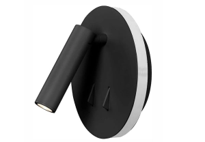 Lampa ścienna Kinkiet z włącznikiem Mantra 6083 Cayman Black LED 3W 8W 3000K 15cm x 11cm czarny światło dookoła