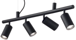 Lampa wisząca cztery regulowane reflektory na czarnej listwie Ideal Lux 231341 Dynamite 4xGU10 76cm x 225cm