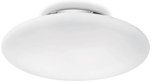 Biały płaski szeroki szklany plafon lampa sufitowa Ideal Lux 32023 Smarties 3xE27 60cm x 12cm