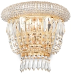 Złoty włoski kryształowy kinkiet glamour Ideal Lux 201023 Dubai 2xE14