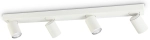 Biała lampa sufitowa punktowa spot cztery regulowane reflektory na listwie Ideal Lux 229089 Rudy 4xGU10 75cm