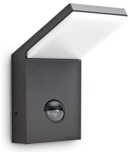 Antracytowa zewnętrzna lampa ścienna kinkiet na elewację Ideal Lux 221519 Style 9,5W 1150LM 4000K IP54 czujnik ruchu zmierzchu