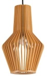 Brązowa lampa wisząca z sklejki z kloszem w kształcie gruszki Ideal Lux 159843 Citrus-1 E27 20cm x 146cm