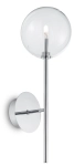 Chromowany kinkiet metalowy korpus i szklana transparentna kula Ideal Lux 200132 Equinoxe G4