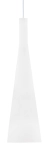 Biała pojedyncza smukła lampa wisząca z dmuchanego szkła Ideal Lux 026787 Milk E27 14cm x 268cm