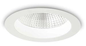 Biała lampa z ramką wpuszczana w sufit Ideal Lux 193472 Basic Accent LED 20W 1950LM 3000K IP44 52stopnie 14cm x 7cm