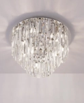 Chromowany plafon z kryształkami w kaskadę MaxLight C0136 Monaco 9xG9 42cm