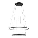 Czarna lampa wisząca dwie poziome obręcze 60cm i 45cm Nowodvorski 10864  Circolo LED 35W 4000K