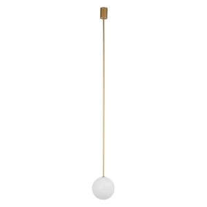 Lampa wisząca złota rurka i biała szklana kula Nowodvorski 10308 Kier L G9 16cm x 140cm