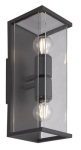 Lampa ogrodowa ścienna kinkiet na elewację prostokątny box szklany grafitowy Mantra 6492 Meribel 2xE27 40cm