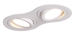 Podwójna biała okrągła lampa podtynkowa z regulacją MaxLight H0083 Signal 2xGU10