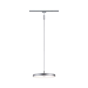 Płaska okrągła chromowana matowa lampa wisząca na szynę 1-fazową URail Paulmann PL96790 Hildor LED 15W 3000K ściemnialna
