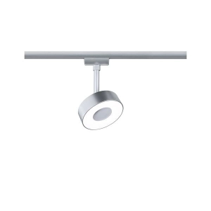 Chromowany matowy okrągły regulowany reflektor na szynę 1-fazową URail Paulmann PL95593 Circle LED 5W 4000K