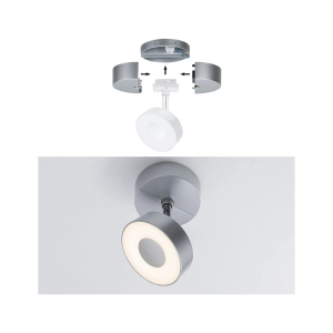 Chromowany adapter do montażu sufitowego reflektora na szynę 1-fazową URail Paulmann PL96820