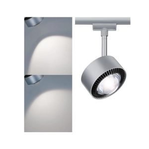 Chromowany reflektor na szynę 1-fazową URail Paulmann PL96810 Aldan LED 8W 4000K ściemnialny