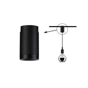 Czarny adapter do lamp wiszących na szynę 1-fazową URail Paulmann PL95553