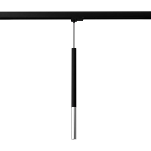 Czarno chromowana lampa wisząca smukły walec na szynę 3-fazową Thoro MYL.00024 Mozaica z żarówką G9 4000K 4,5W 460LM