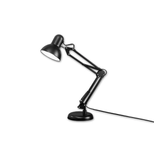 Czarna lampa biurkowa kreślarska LVT 1087 Lena E27 41cm uchwyt do biurka w zestawie