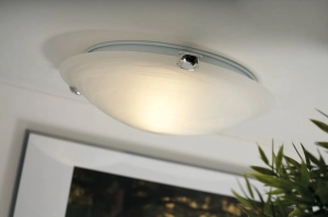 Biały okrągły szklany plafon lampa sufitowa Nordlux 92746001 Petri E27 30cm