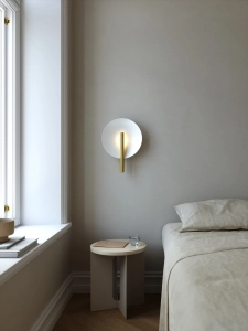 Mosiężno biała nowoczesna lampa ścienna Nordlux 2320241035 Furiko G9