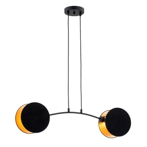 Czarno złota lampa wisząca z okręgami Emibig 1325/2 Motif 2xE27 70cm