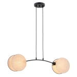 Czarna lampa wisząca z okręgami w styul naturalnym Emibig 1328/2 Motif 2xE27 70cm